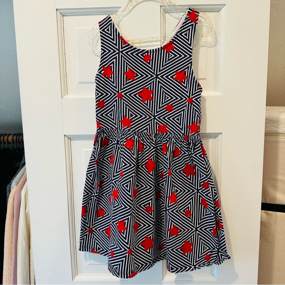 Gymboree Red and Navy 4th of July Geometric Dress
